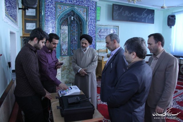 حضور و بازدیددکتر حسینی ازشعب اخذ رأی و تست دستگاه تشخیص هویت درانتخابات